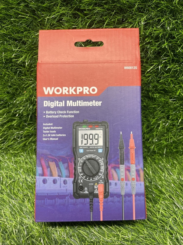 WorkPro W600 AC/DC Digital Multimeter Volt Meter Ohmmeter Tester Ohm Handheld E1