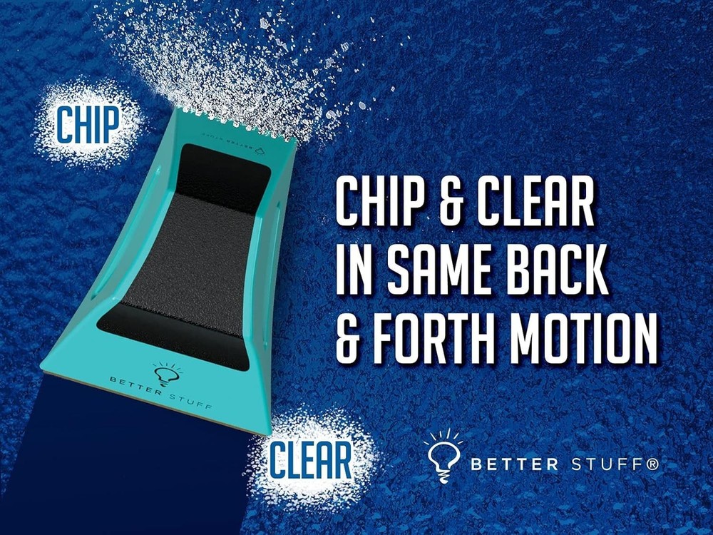 The Better Ice Scraper for Windshield | Ergonomic, Fast & Compact | Pack of 2