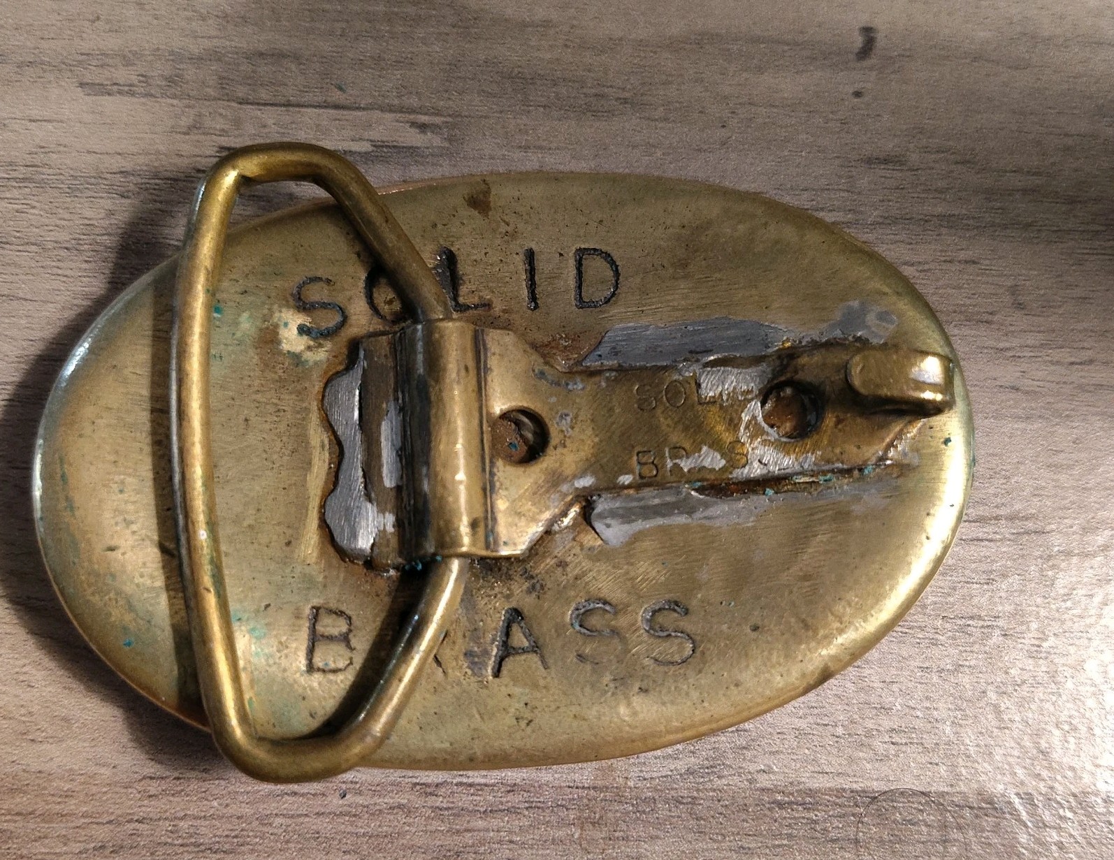 Vintage CSA Confederate States America Solid Brass Belt Buckle, 3"