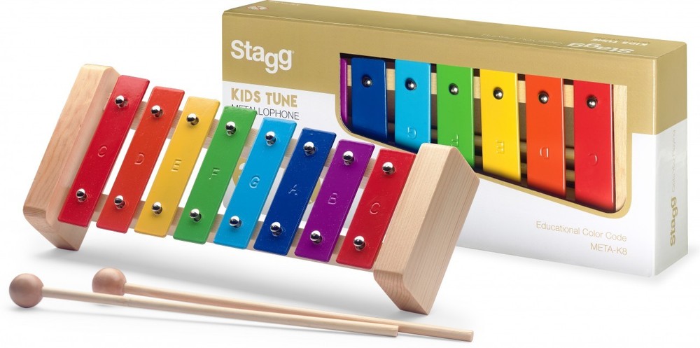 Metallophone with 8 plates in different colors