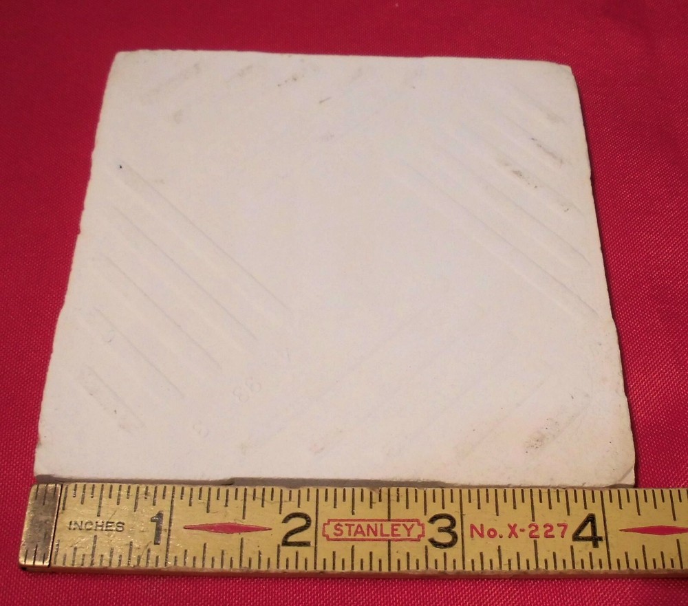 1 pc. Gloss Bone: 4-1/4" Ceramic Tile New Stock: Bumpy-Ripple Textured Surface
