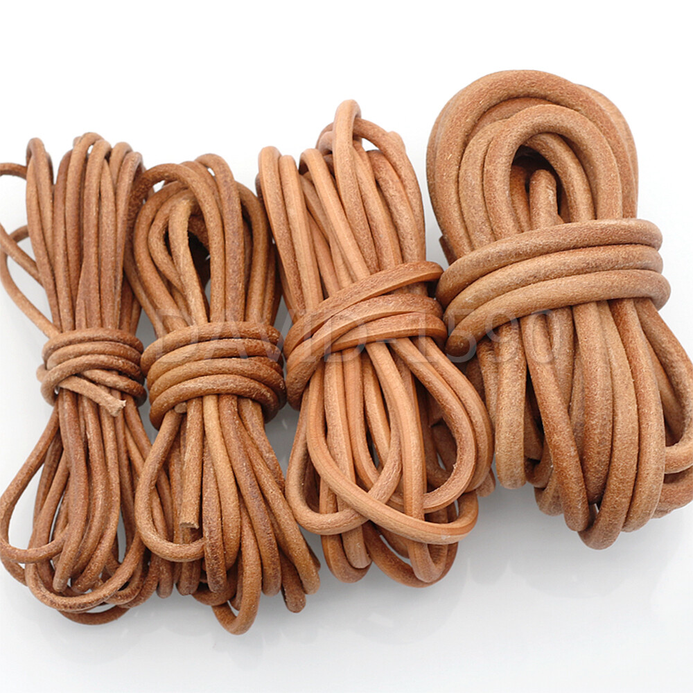 DIY Round Cow Real Leather Cord Lace Rope Weave String for Necklace Bracelet Bag