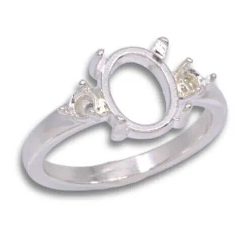 Oval Cabochon Accent Ring Mounting