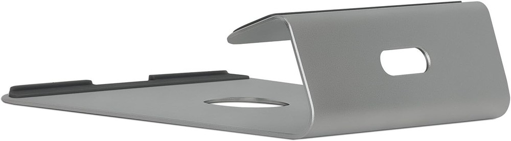 Mount-It! Tilted Laptop Riser for MacBook and iPad Pro - Ergonomic Silver