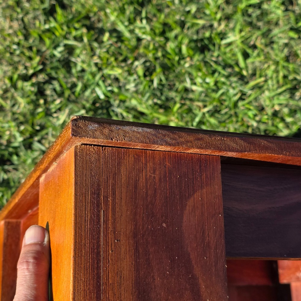 Vintage Solid Mahogany Cube Side Table/Stool -Minimalist Modern Design 16" x 16"