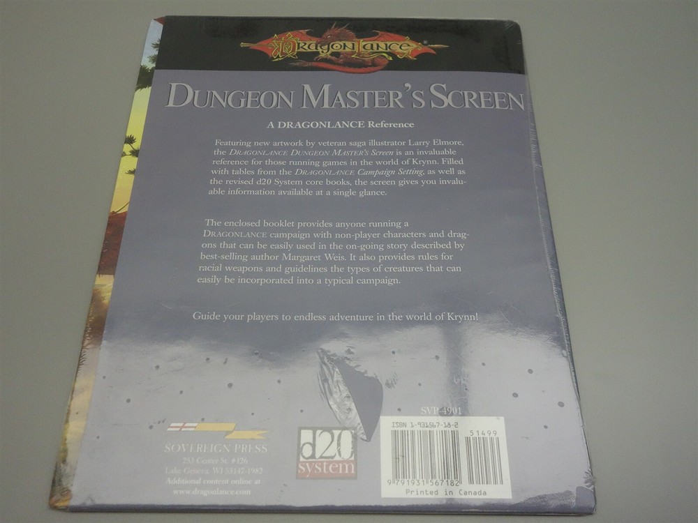 Dungeons & Dragons, D&D: Dragonlance Dungeon Master's Screen (sealed)