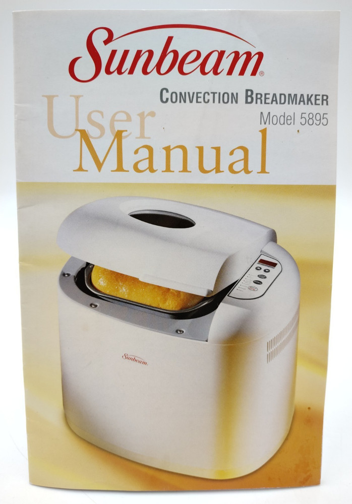 Sunbeam 5895 Bread Maker REPLACEMENT USER MANUAL Recipe Book - 20pg Instructions