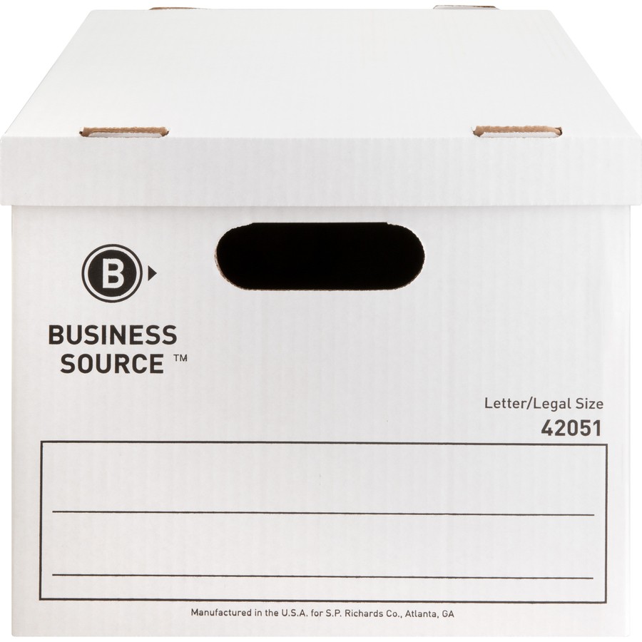 Business Source BSN42051 File Storage Box 350 lb Stackable White