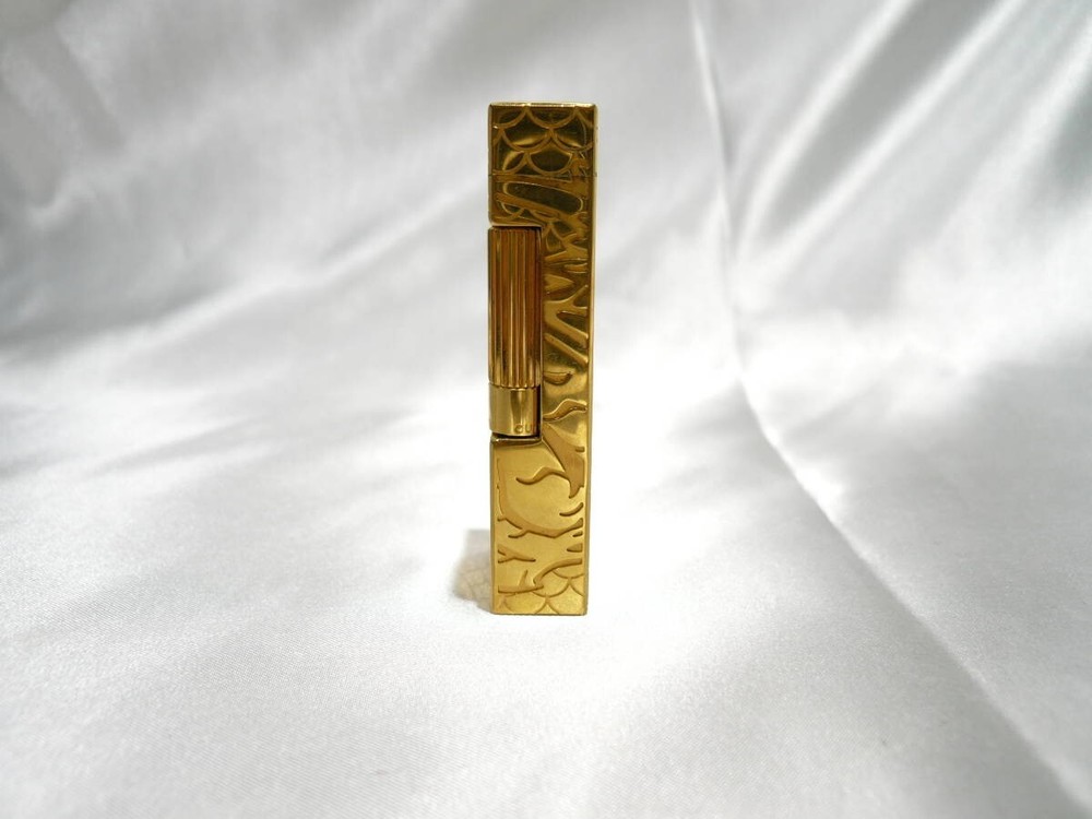 WORKING Dunhill gas Lighter gold without box