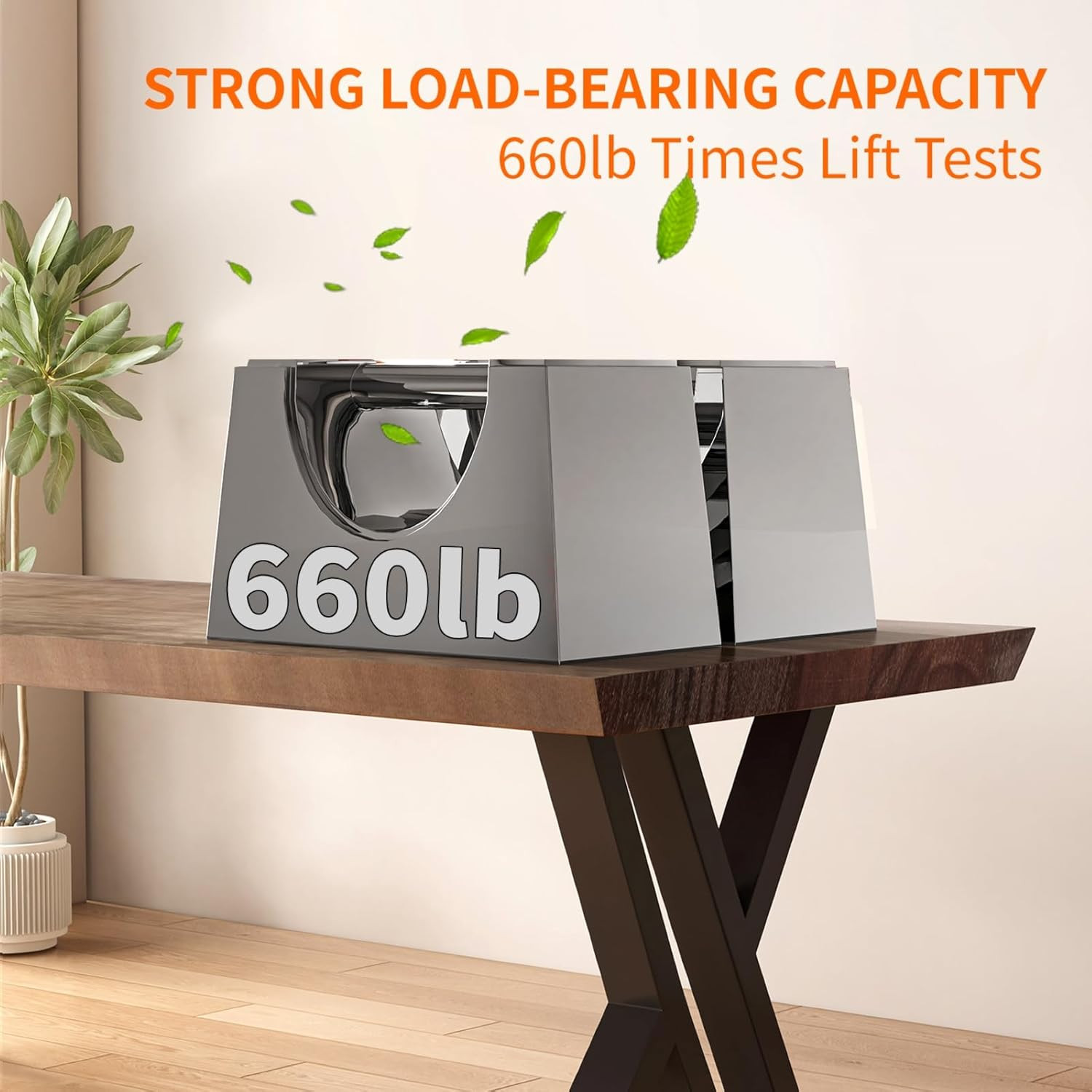 Solid Wood and Metal Modern Industrial 55 Inch Wide Home Office Desk, Writing Ta