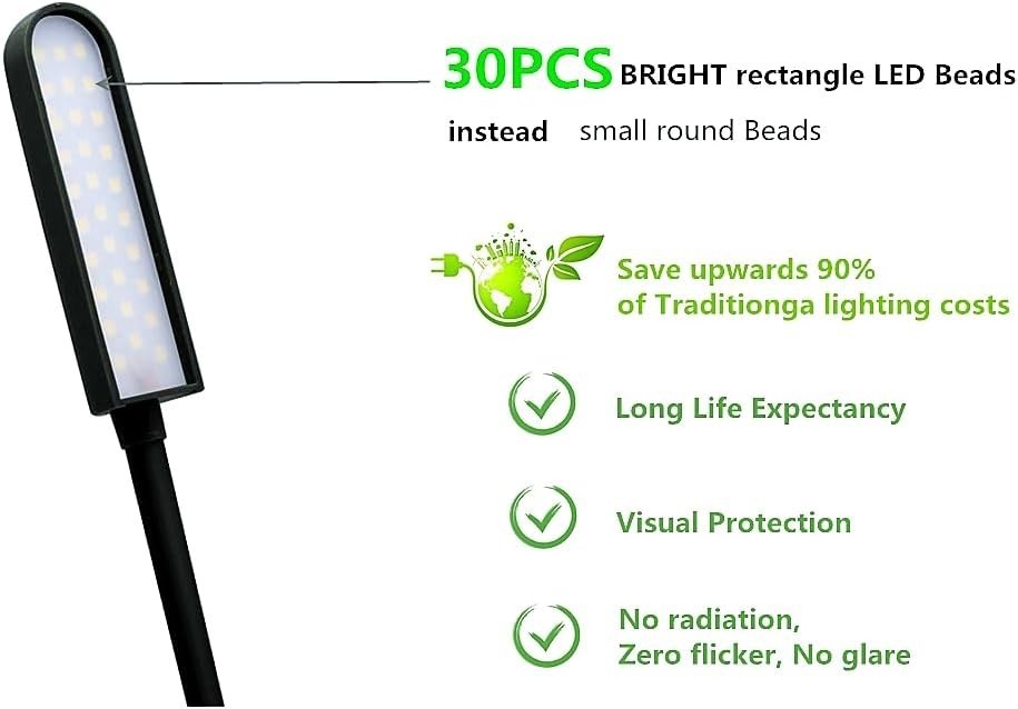 LED Sewing Machine Light, 30 LED Magnetic Mount Drill Press Light with Flexib...