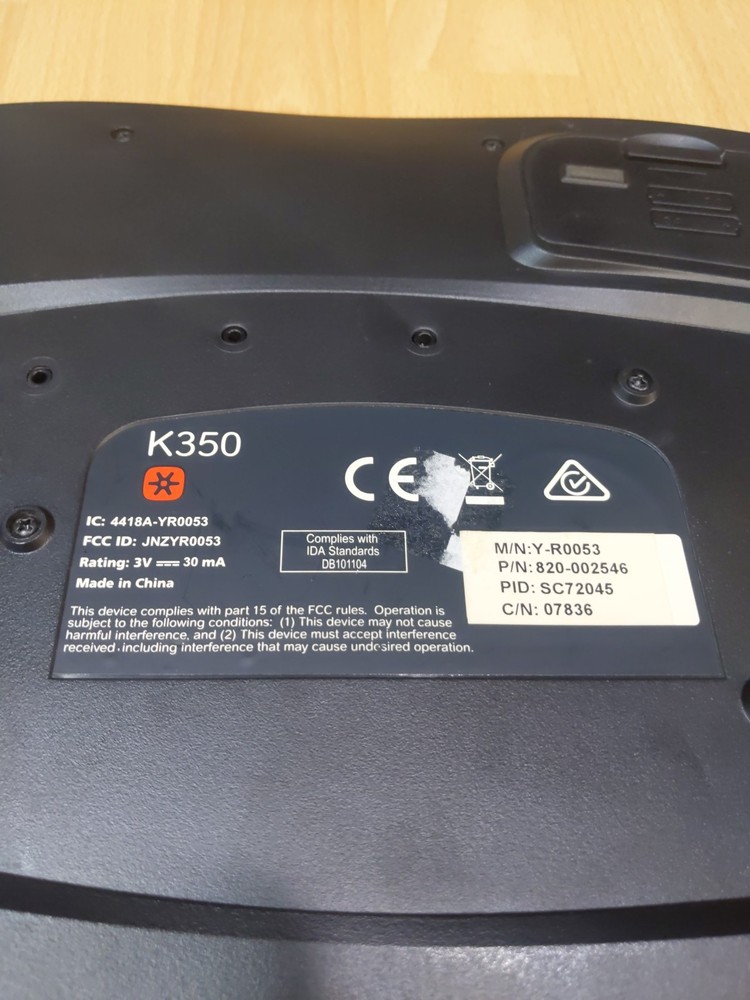 Logitech Wireless Wave Keyboard K350 & Mouse Set + M310 Mouse + USB Dongle E