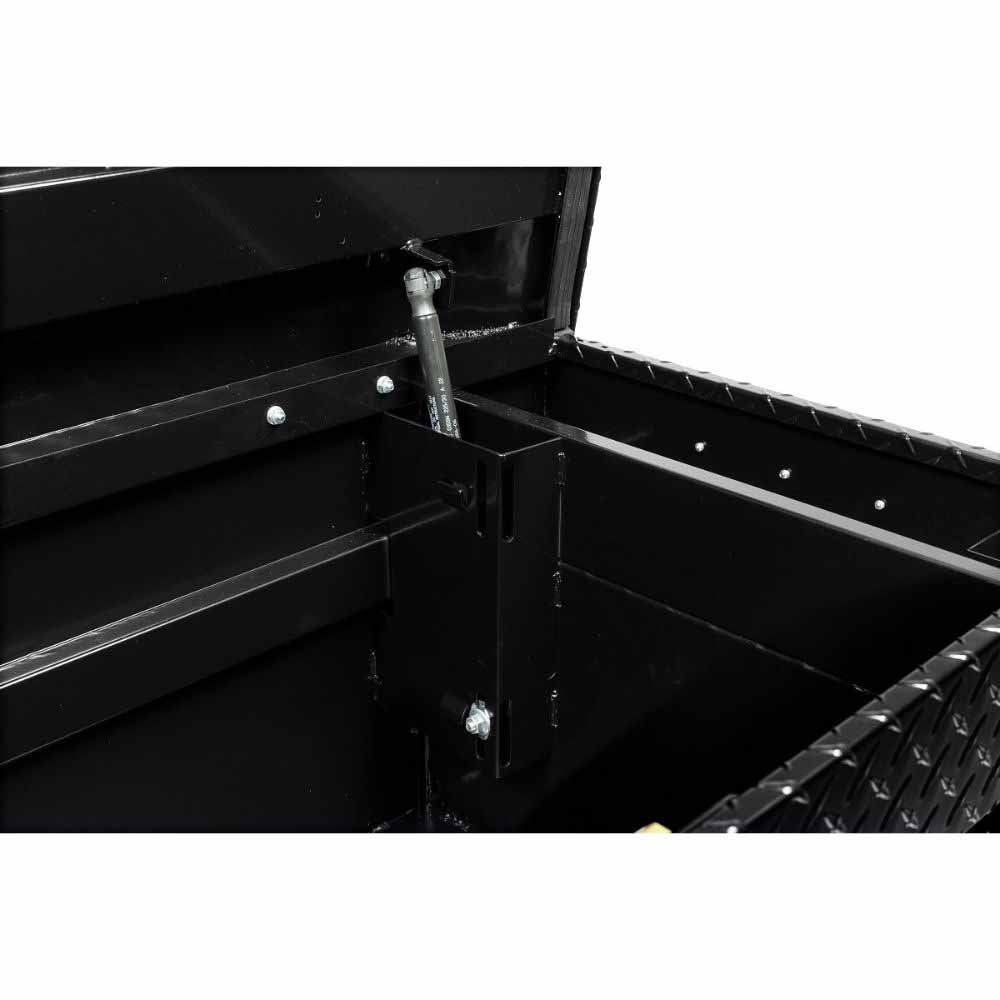 Weatherguard 127-5-04 Full Standard Aluminum Saddle Box, Gloss Black, 11.0 cu ft