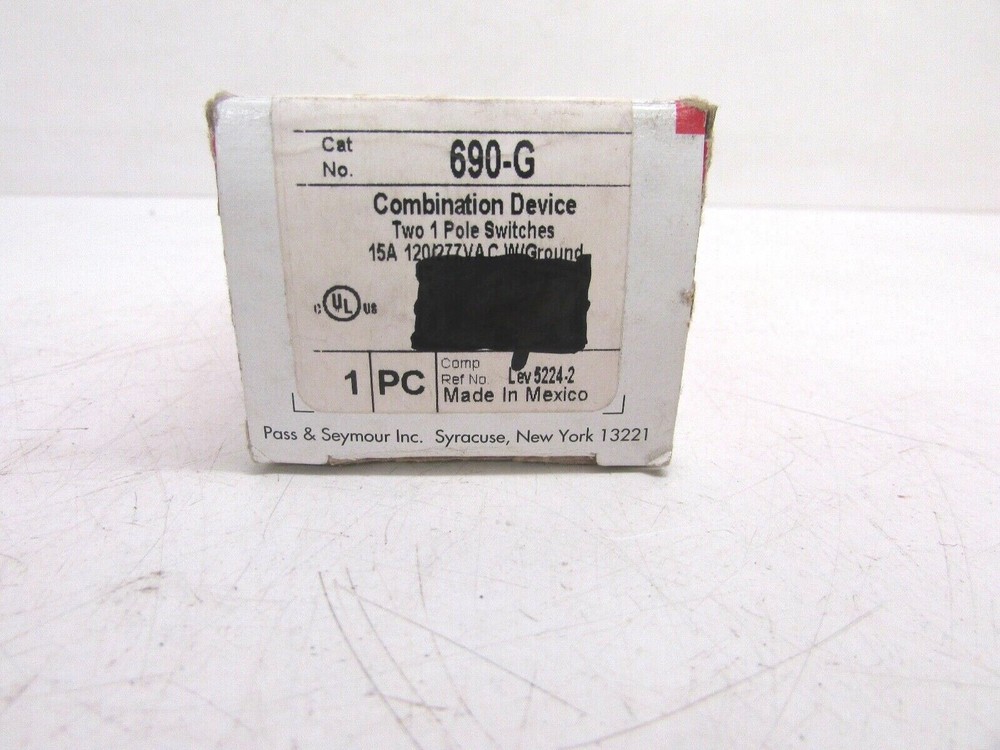 NOS! Pass & Seymour DUPLEX SINGLE POLE SWITCH, #690-G, BROWN