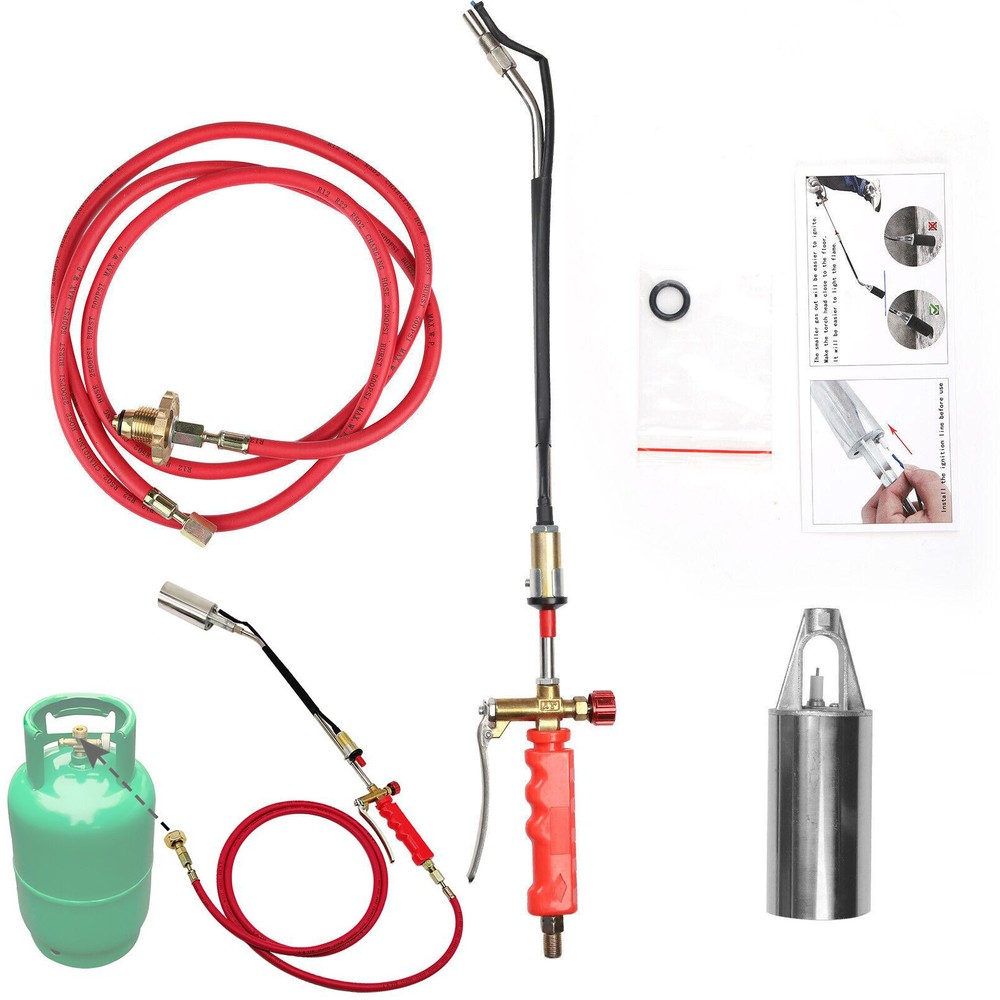 Portable Propane Weed Torch with 79" Hose Burner Ice Melter Push Button Igniter
