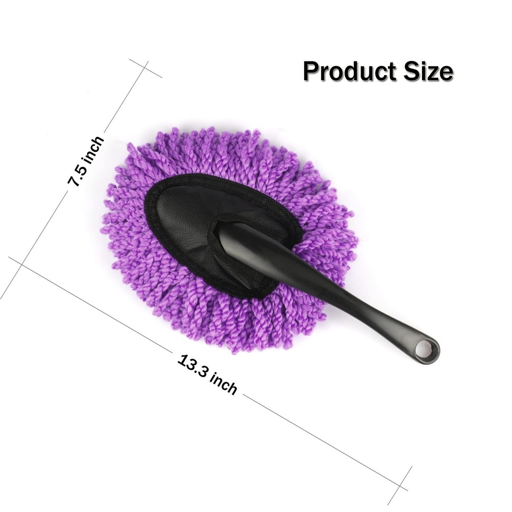 Amiss 2 Pack Mini Microfiber Car Dash Duster Brush, Multi-Functional Car Clea...