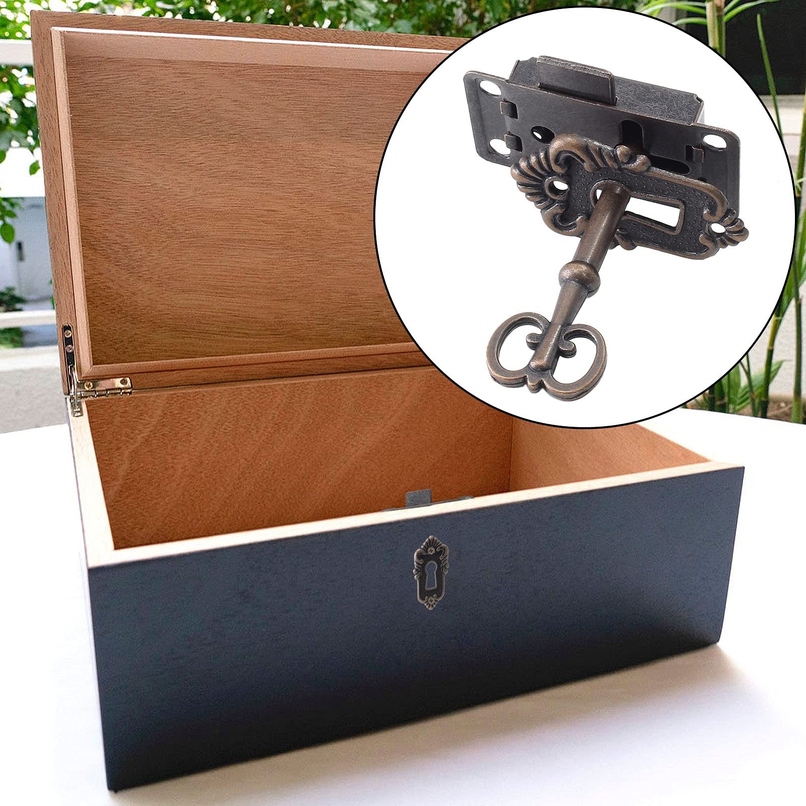 Antique Cabinet Lock Flush Mount Box Lock for Furniture Repair Hardware PC