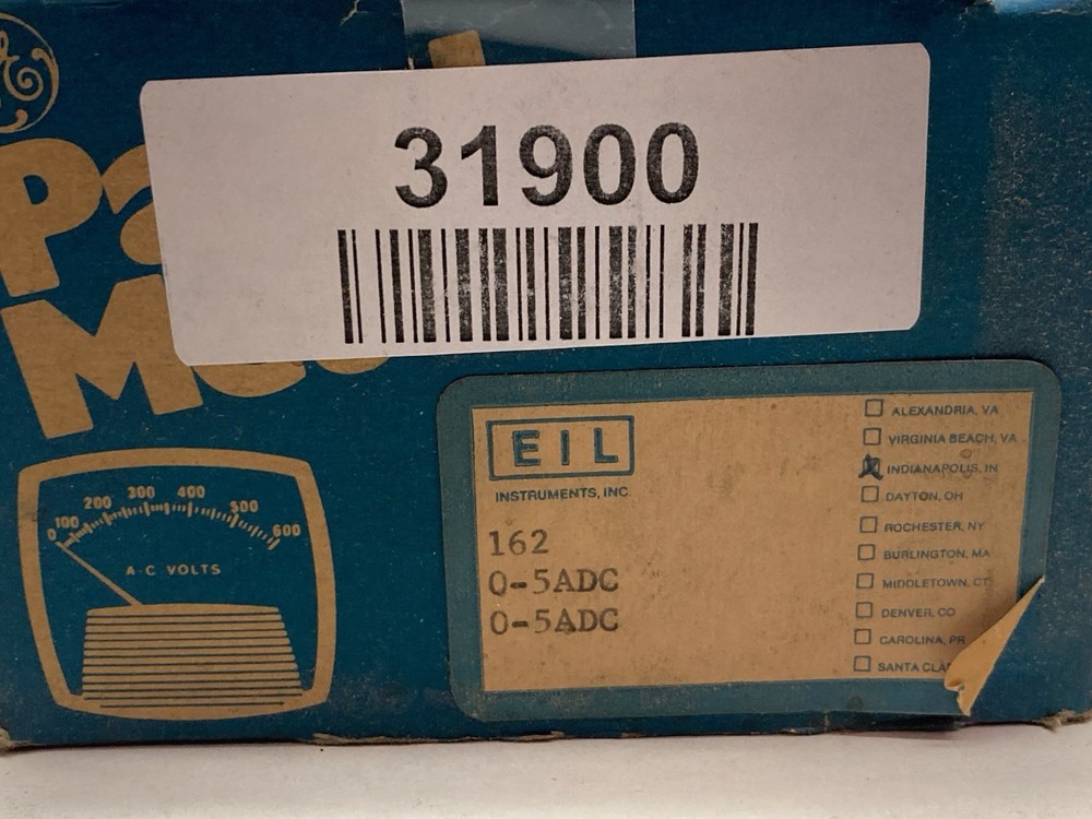 Eil,162,Panel Meter 0-5 DC Amperes