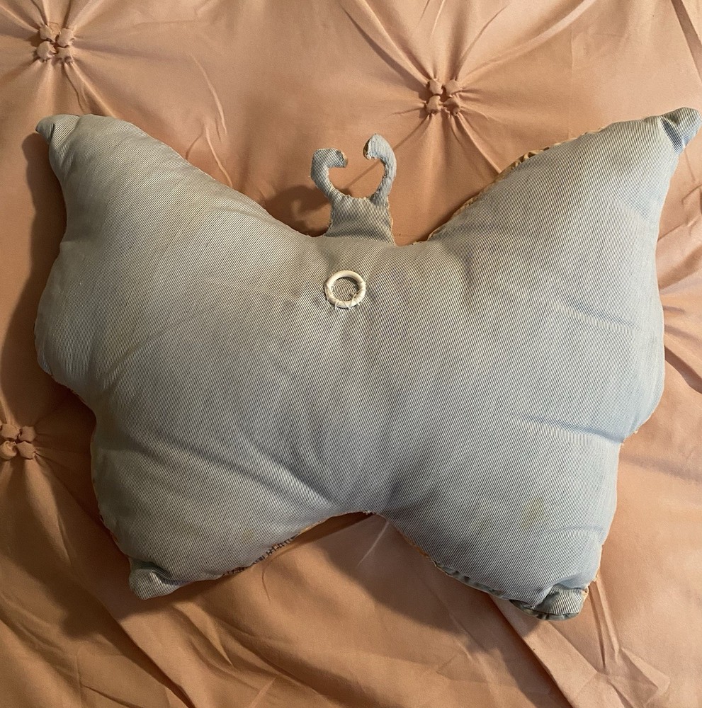Vintage Handmade Butterfly Patchwork Quilt Pillow