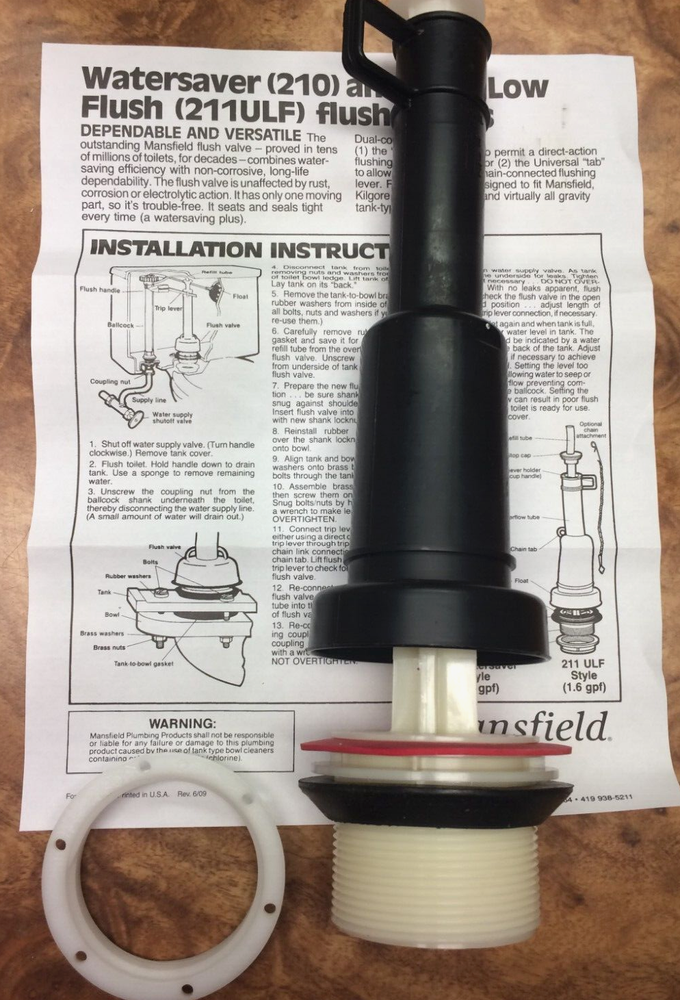 Mansfield Flush Valve Model 211/212