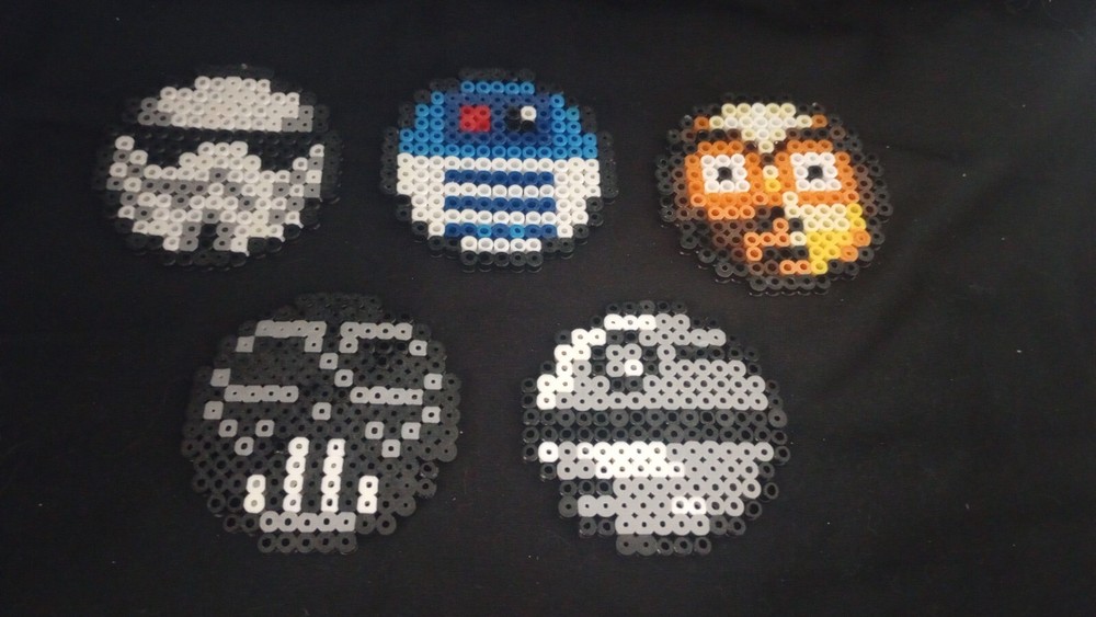Star Wars Perler Bead Coaster Set 3 inch