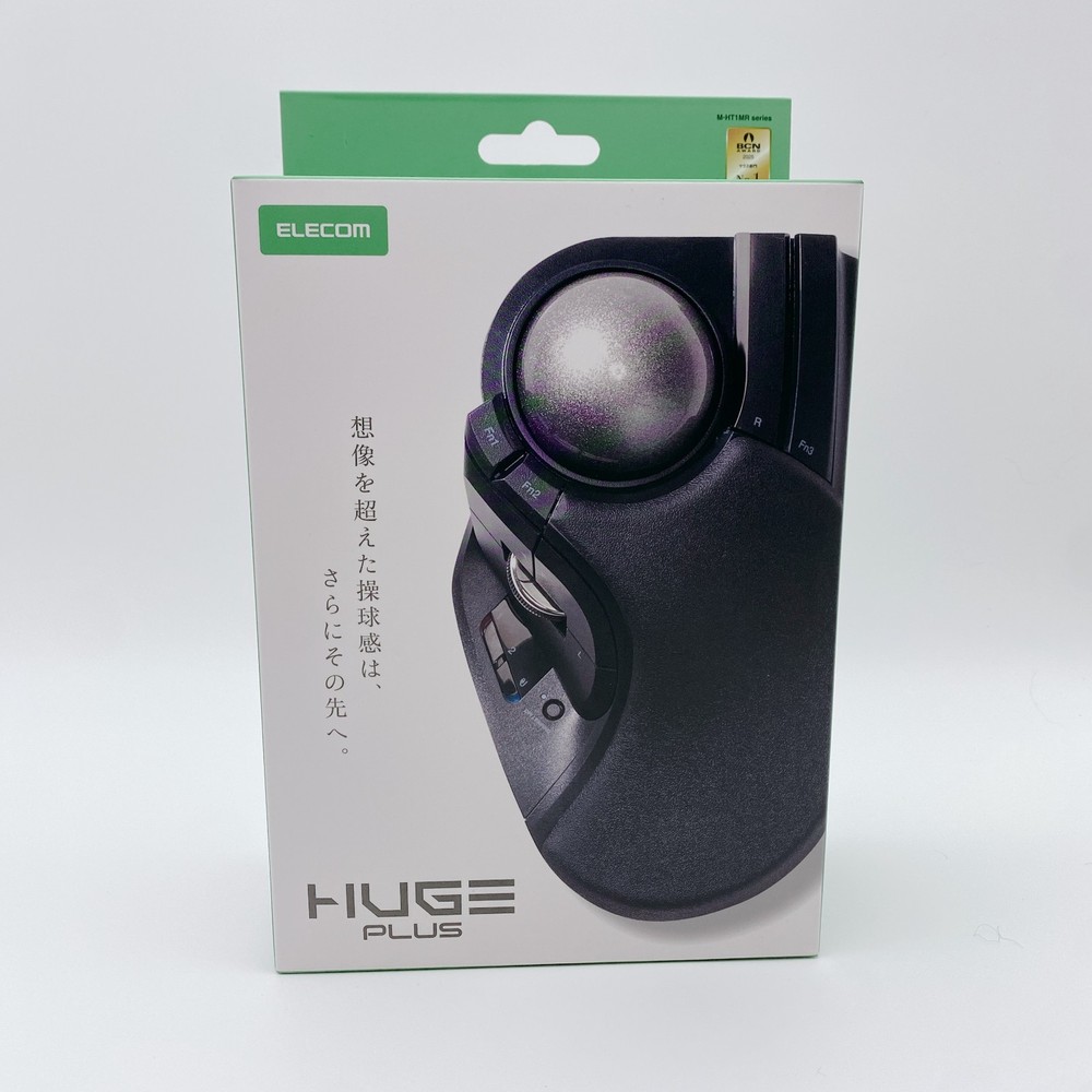 ELECOM HUGE Plus Trackball Mouse Bluetooth Wireless USB 10 Button Black Japan