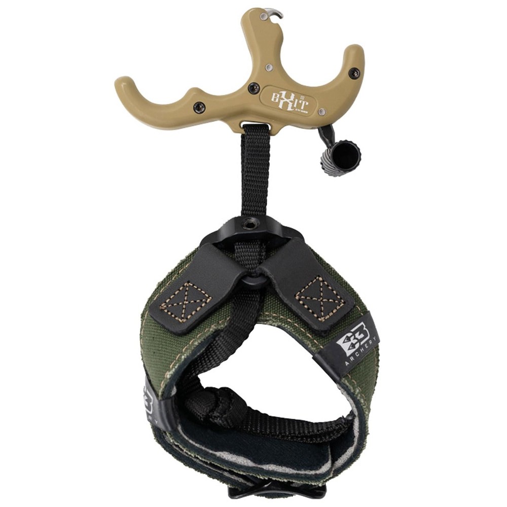 B3 Archery Exit Hunter Release Aid With Wrist Strap Three Finger Design Tan