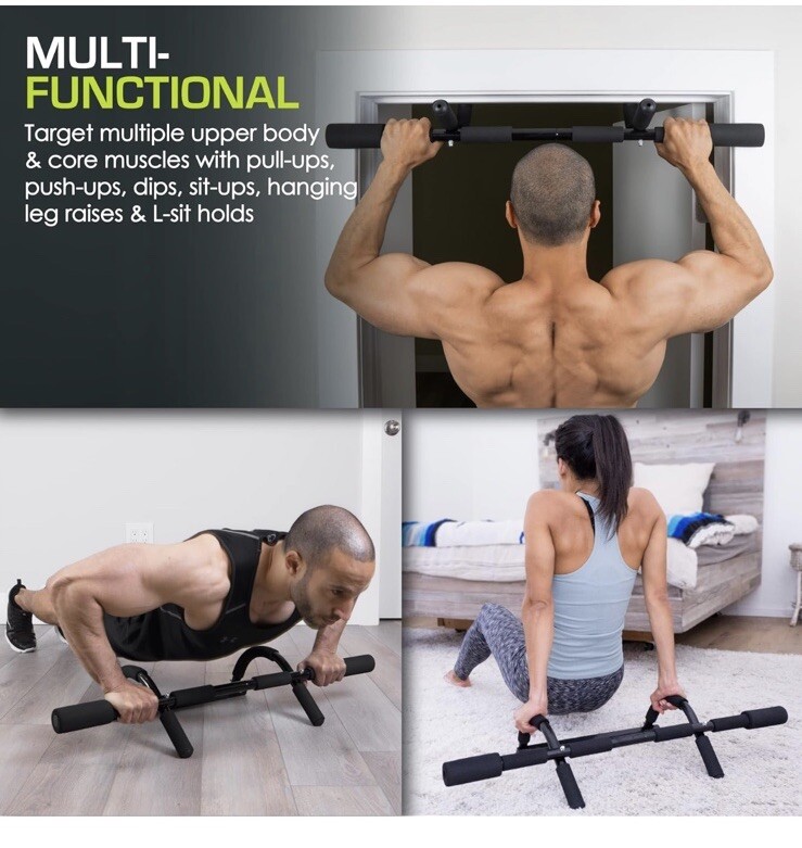 ProsourceFit Multi-Grip Lite Pull Up/Chin Up Bar for Home Gym Workout