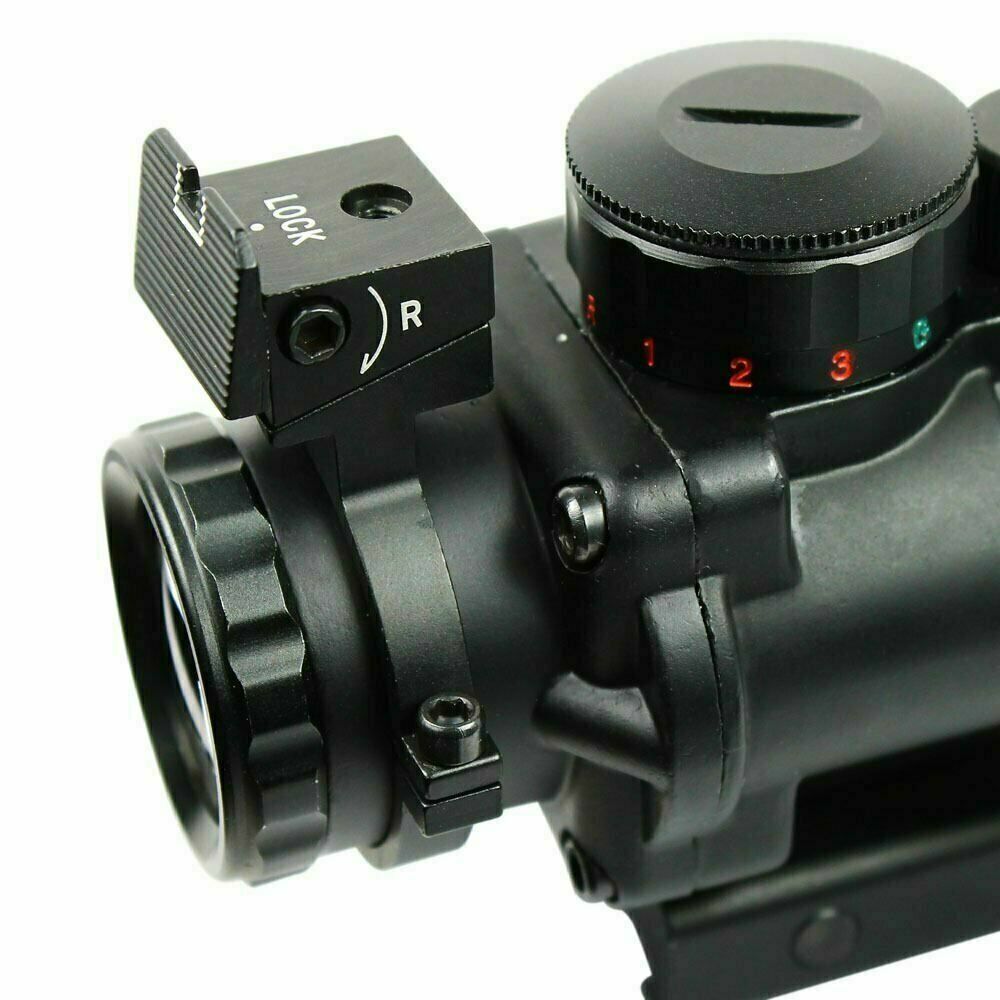 Tri-illuminated 4X32 RGB Prismatic BDC Recticle Rifle Scope &Fiber Optic Sight