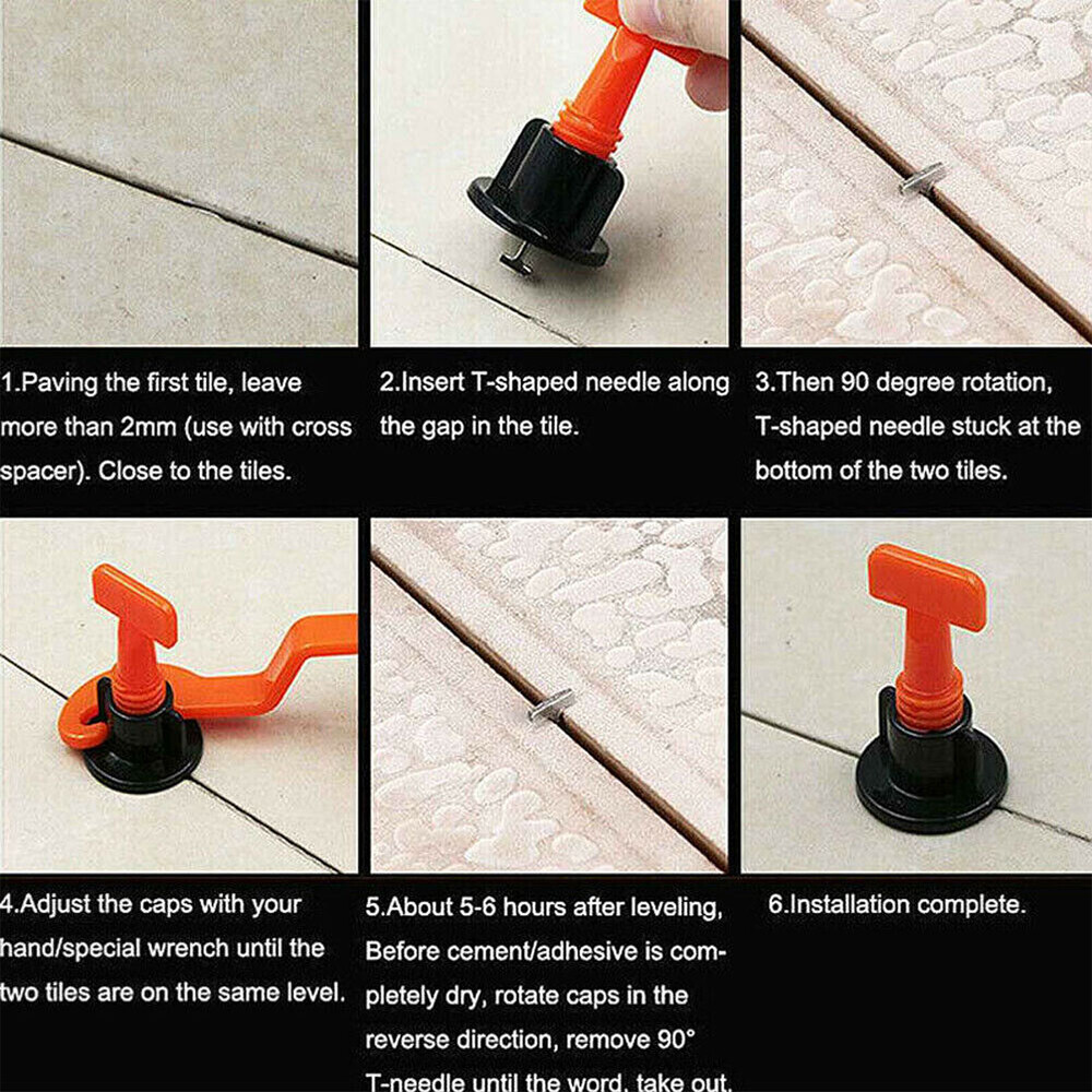 100PC-400pcs Tile Leveling System Kit Reusable Tile Spacer Wall Floor Clips Tool