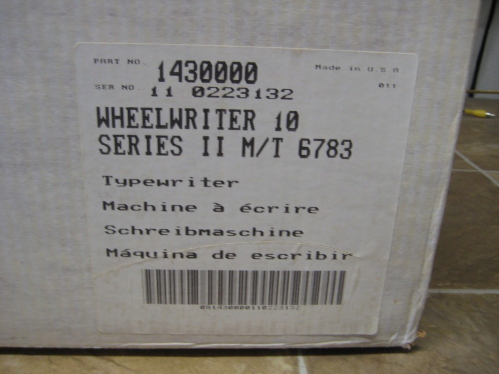 * READ * 1980's IBM Wheelwriter / Typewriter Box - *** Empty Box Only ***