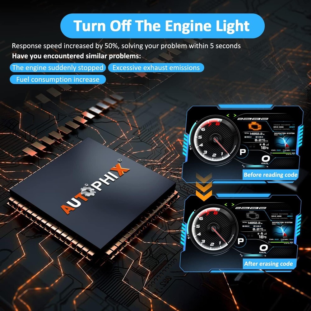 Bluetooth Code Reader Car Scanner OBD2 Auto Diagnostic Tool for iPhone Android