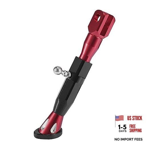Universal Adjustable Kickstand Side Support Stand Set for Motorcycle CNC Red