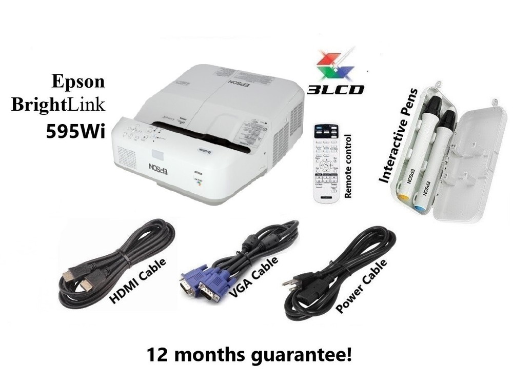 Epson Brightlink 595wi Ultra-Short Throw Interactive Projector_