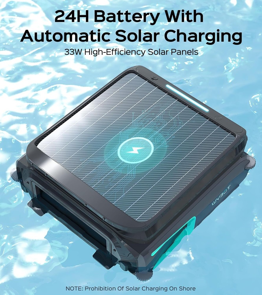 Wybot Cordless Pool Skimmer Automatic Solar Powered Pool Surface Cleaner Robot