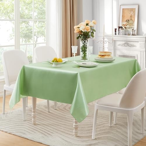 1 Pack Satin Table Cover Rectangle Silkly 84" x 60" (Rectangular) Sage Green