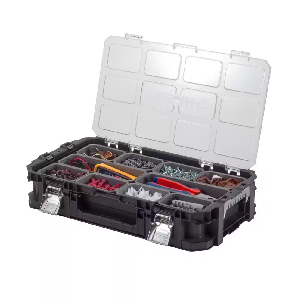 2 Pack Stackable Portable 10 Compartment Tool & Parts Organizer Heavy Duty NEW