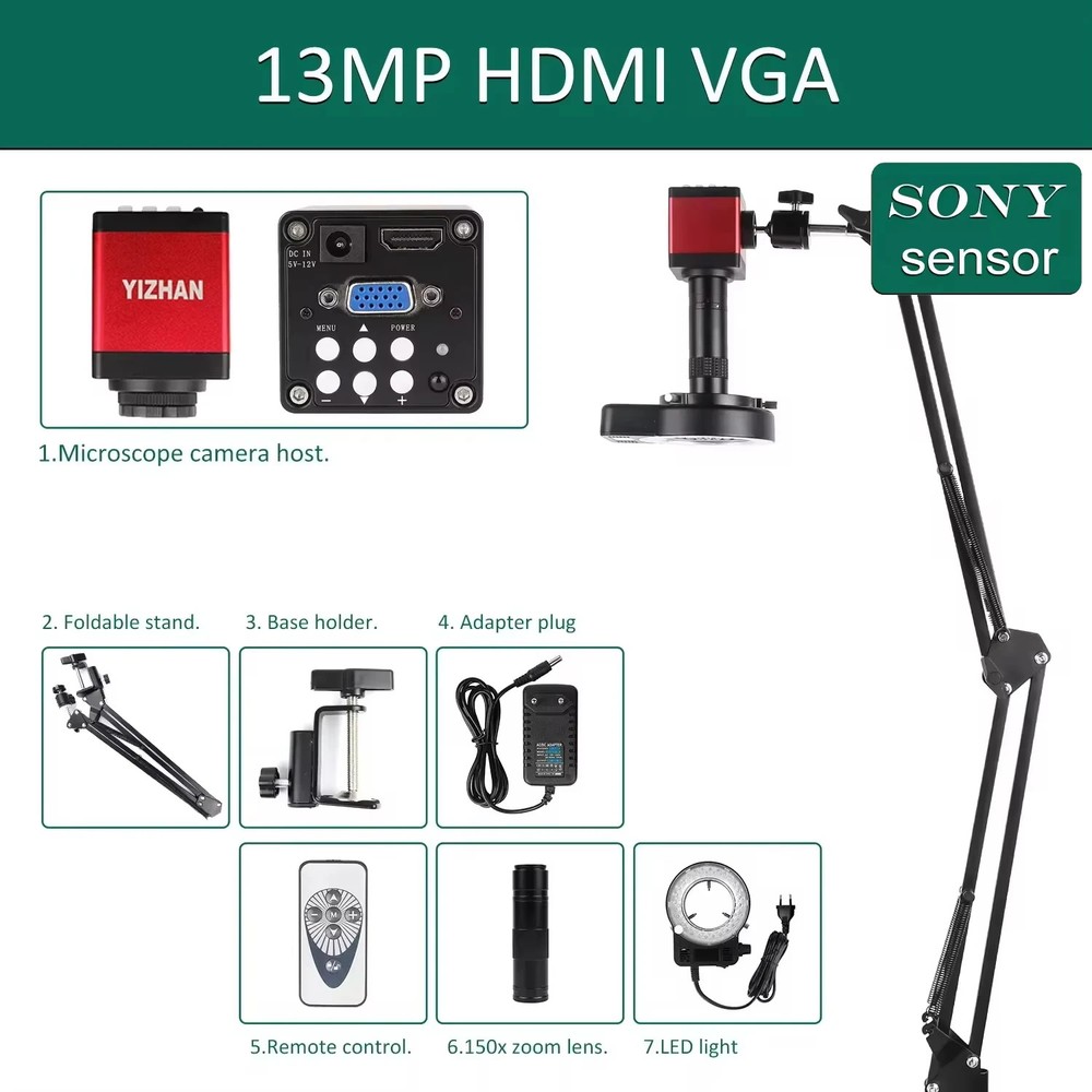 48MP 4K Electronics Soldering Microscope FULL HD 1080P HDMI Camera USB Software