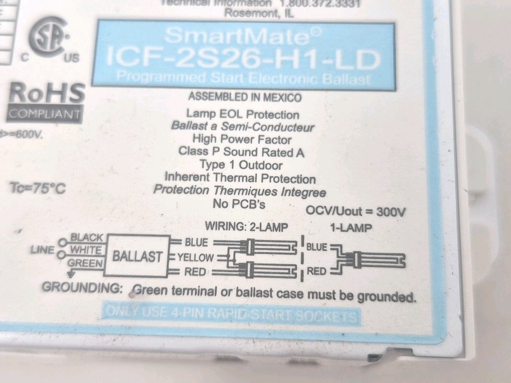 Advance SmartMate ICF-2S26-H1-LD Programmed Start Electronic Ballast