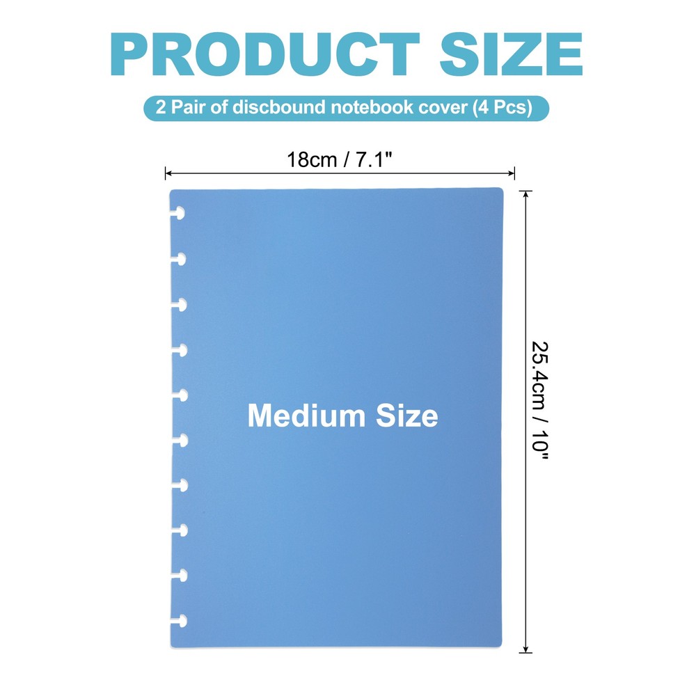 2 Set 10 x 7.1" B5 Discbound Notebook Cover, Blue