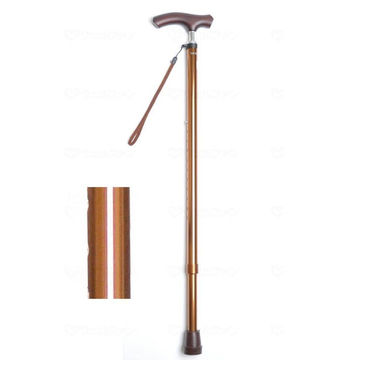 Welfare Dream Life Cane Slim Neck Adjustable Basic Type Brown