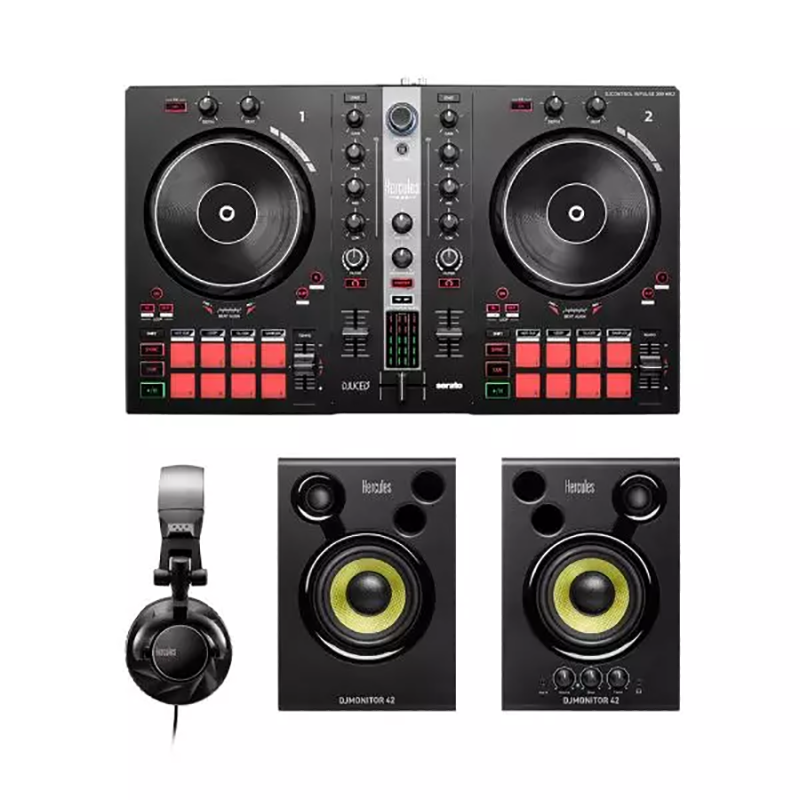 Hercules DJ Essentials Kit with DJControl Inpulse 300 MK2 Controller & Speakers
