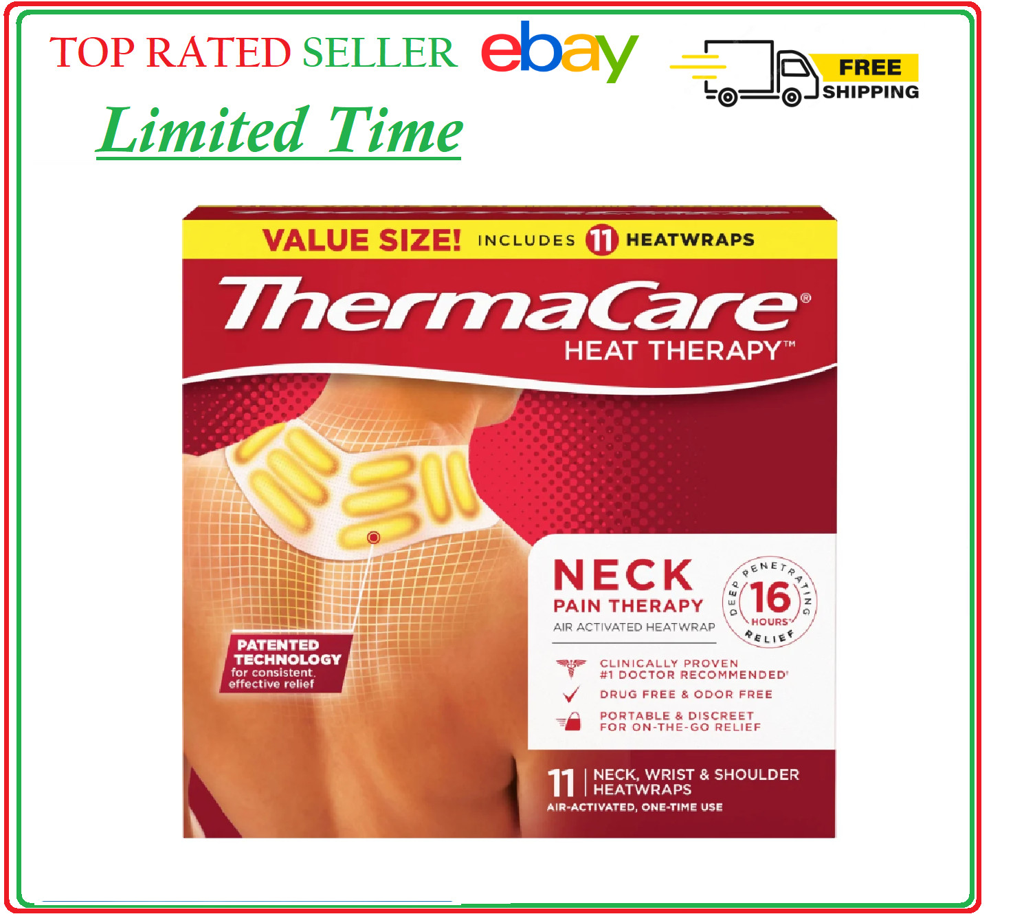 ThermaCare Neck, Wrist & Shoulder, 11 HeatWraps