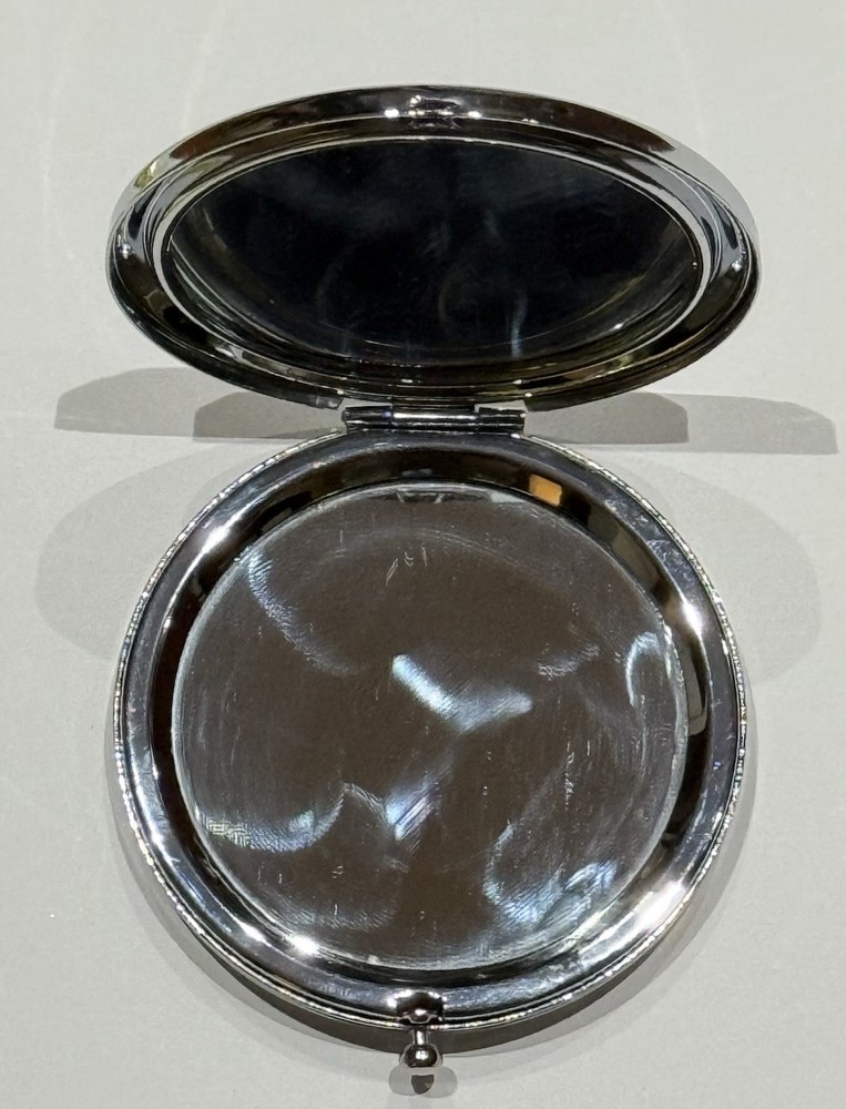 Enamel Compact Double Mirror Owl/Flower