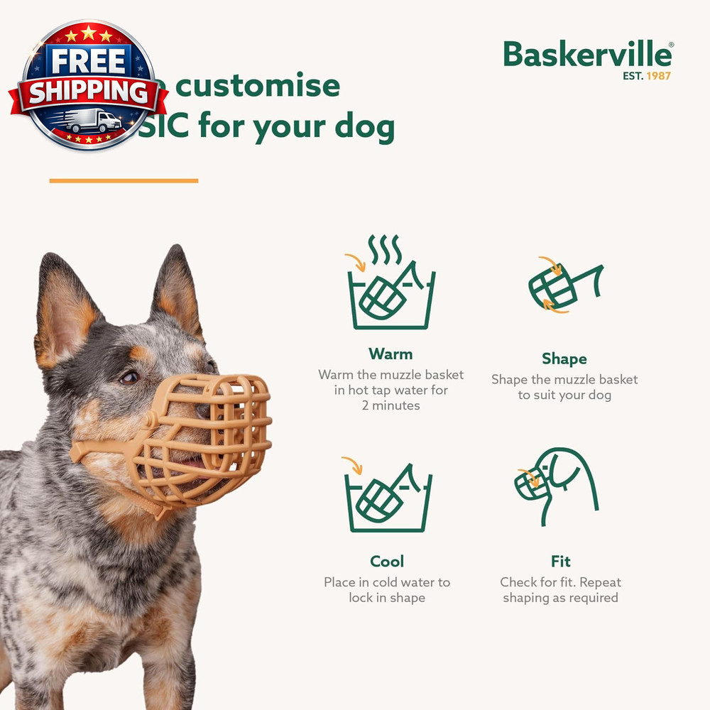 Classic Basket Muzzle for Medium to Large Dogs - Safe, Breathable & Durable