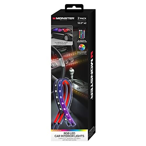 Monster Multicolor Car Interior LED Accent Lights, Customizable Color Strips