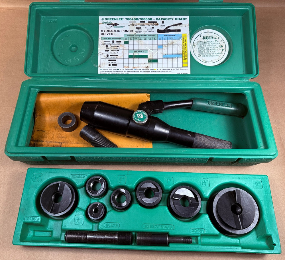 NICE - Greenlee 7806SB Quick Draw Punch Driver Kit 1/2"-2" - Tested