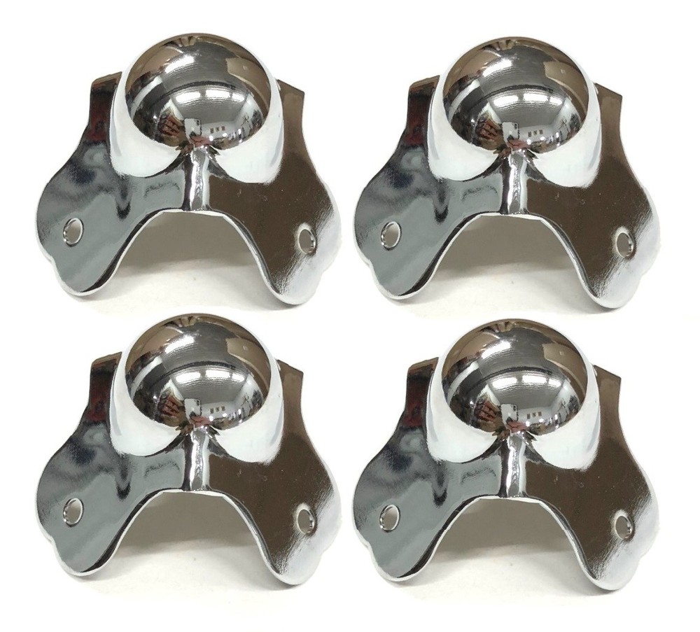 (4) Pack Chrome Polished Steel Road Flight Case Ball Corner Protector (Small)