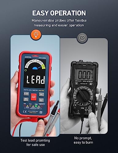 Multimeter Tester 10000 Counts TRMS Auto-Ranging Color LCD Screen Digital