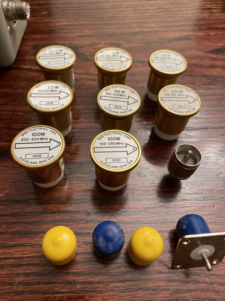 Bird 43 RF Wattmeter w/ 8 Elements, Case & Manual Great Condition Untested As Is